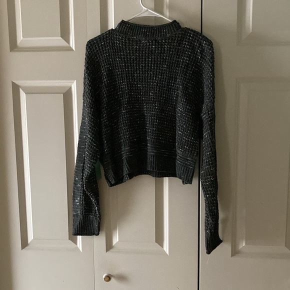 Abound women’s crop sweater gray/black large casual comfy - Picture 4 of 8